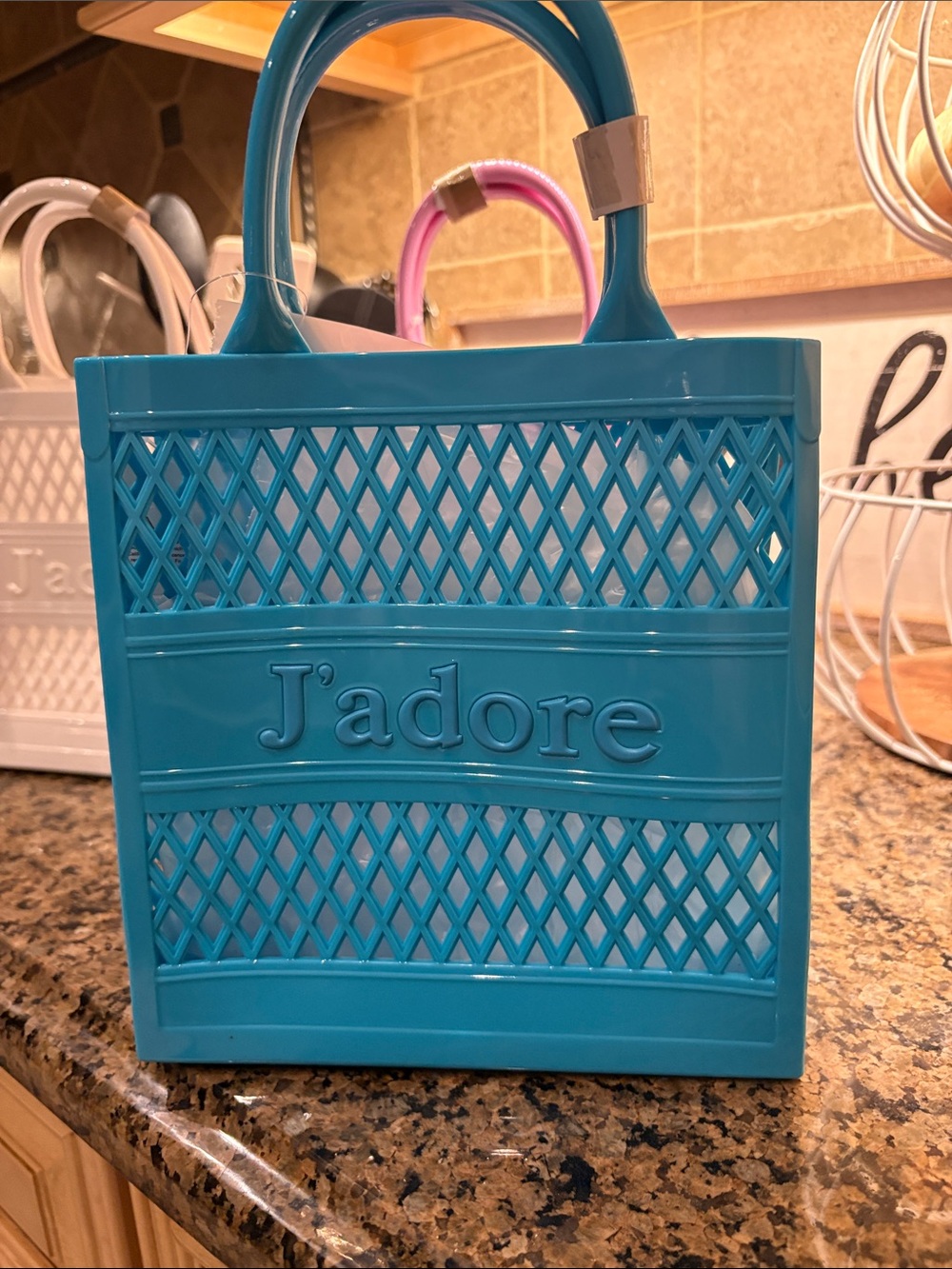 Adore Teal J'adore Lattice Tote